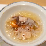 うを徳 - 2022.6 礼文島バフンウニ・富山白海老・金目鯛潮汁の煮凝り仕立て