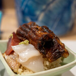 うを徳 - 2022.6 うなぎちらし（児島湾天然うなぎ、本鮪、アオリイカ、春子鯛）