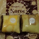 ラップドクレープ コロット - カスタード（160円）、チョコクッキー（160円）