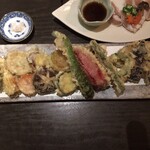 手打ち蕎麦 銀杏 - 野菜の天ぷらセット