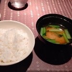 瀬里奈 - 魚沼産コシヒカリご飯と味噌汁です。