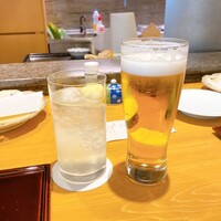 天ぷら新宿つな八 つのはず庵 - レモンサワー＆生ビール