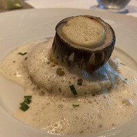 レグリエ - 鮎のポーピエットと肝のバターライス、鮎の出汁とクリームのソース。