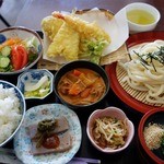 Tampopo - 【日替ランチ】白飯・天ざるうどんセット（600円）