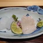 日本料理 柳燕 - 長崎の神経締めの障泥烏賊と塩竈の真子鰈