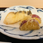 山玄茶 - 紅はるかとマナガツオの天ぷら