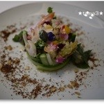 ランベリー ナオト キシモト - 山菜と貝類　クレームドセザム
      ～お花畑の装い～