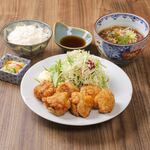 Fried chicken and soba set