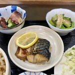 ささら - たこぶつ サバ塩焼 小松菜おひたし