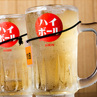 부가세 포함 55엔으로 하이볼을 마실 수 있는, 19시까지의 해피 아워!