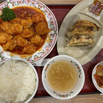 餃子の王将  - エビチリ定食　1001円