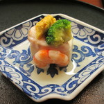 貴馳走坊 あ・うん - メダイの白子豆腐の白子載せ