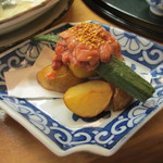 貴馳走坊 あ・うん - 揚げ新じゃがの酒盗のせ