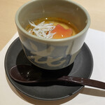 鮨 天海 - 桜海老の入った白子の茶碗蒸し