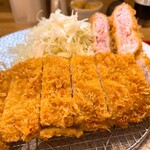 晴のちカツ - 富士デュロックロースカツ定食+ルイビ豚メンチカツ