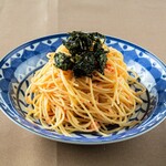 Japanese pasta with Hakata mentaiko and seaweed