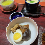 日本料理 芦川 - 煮物(真子、椎茸、薩摩揚、玉子)