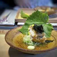 日本料理 TOBIUME - ◆旬「河童浸し」・・河童と言えば「胡瓜」でしょ。それはアタリでしたけれど、立派な「太刀魚（芦屋漁港）」が。