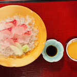 Ukai Toriyama - お造り: 鮪や鯛でなく　山里料理に拘った鯉の洗いは　この場所にピッタリ‼︎