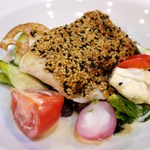 天然ヒラメと温野菜