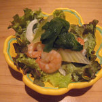 蕎麦 案山子 - 海老とセロリの夏さらだ