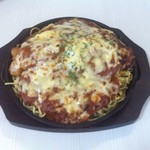 麻里の - たまごカツミートソーススパチーズ焼き