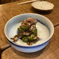 浅草 ひら山 - 白瓜となまり節の山椒味噌和え。アセンブルの妙