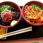 浜のかきあげや - 生桜えび丼とかきあげうどん（2022.5）