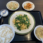 満州園 - ニラと卵炒め定食　税込み860円