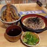 天麩羅 えびのや - 海老一本丼と日本そばセット￥780円