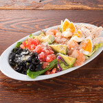 Cobb salad with shrimp and avocado