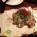 数量限定メニューの鶏ホルモン焼き