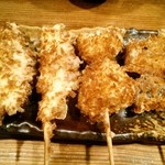 Kushikatsu Asahi - 豚玉葱￥136、きす￥136、じゃが芋￥105、なすび￥126