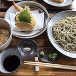 Teuchi Soba Sakura - 天ざる蕎麦（十割） 炊き込みご飯