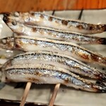 串焼 和坊 - きびなご塩焼き。〆あたりで食いたくなるんですよ。