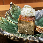 根津 焼鳥 照隅 - 白レバーパルフェキャラメリーゼとドライ無花果