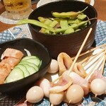 龍馬街道 - ★★★コース 4000円 焼き明太子、うずらハム、枝豆 味は普通