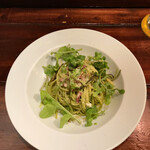 9 nove - ヤリイカと有機ルッコラとくるみのソース