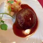 南欧料理　アンジュ - こねないハンバーグ　肉汁半端ないちょっと小さいかな