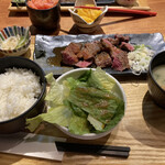Dousan Sakaba Kitagin - 牛リブロース炭火焼き定食(1000円)