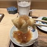 日本橋 蕎ノ字 - キス　半分おろしつゆで。