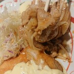 やよい軒 - 玉ねぎと刻みキャベツ、豚生姜焼きをミックスしながら頬張ると、、、ああん♥️