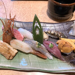 亀喜寿司 - 親方おまかせ握りコース　¥6270