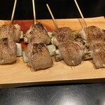 Binchoutan Kushiyaki Daisendori Yukihira - 包みねぎま串480円税別（1日20本限定）×2人前