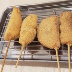 Kushikatsu Tanaka - なすとほたてとハムと牛  160~280円