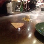 ステーキ屋 甚 - H25.03　アイスクリームの鉄板焼き（調理中）