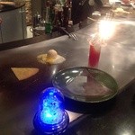 ステーキ屋 甚 - H25.03　アイスクリームの鉄板焼き（調理中）