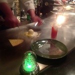 ステーキ屋 甚 - H25.03　アイスクリームの鉄板焼き（調理中）