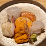 八ヶ岳 えさき - 2022.6 お造り 季節の魚介色々