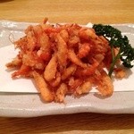 喜蕎 - 川えび唐揚げ 400円 海老の甘さが引き出されています。